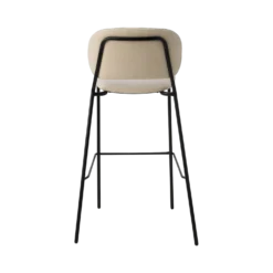 Chaise de bar 75 cm tissu et bois pieds métal Sofia