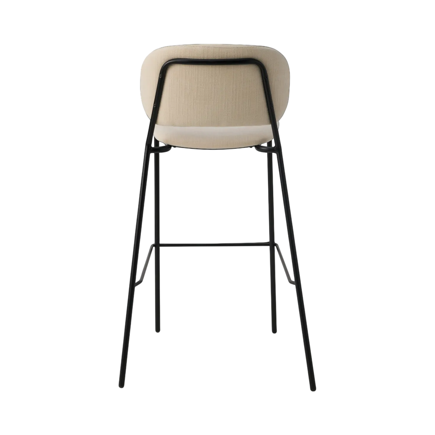 Chaise de bar 75 cm tissu et bois pieds métal Sofia