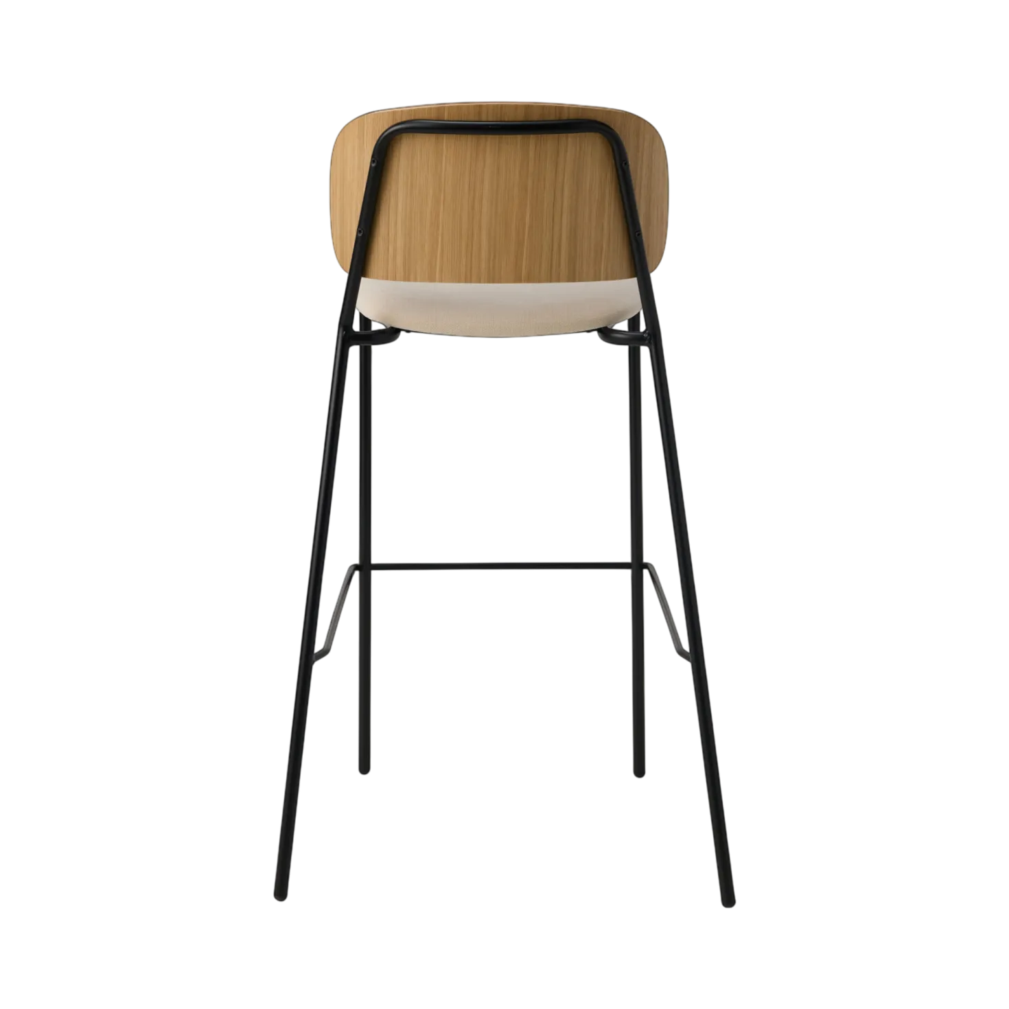 Chaise de bar 75 cm tissu et bois pieds métal Sofia