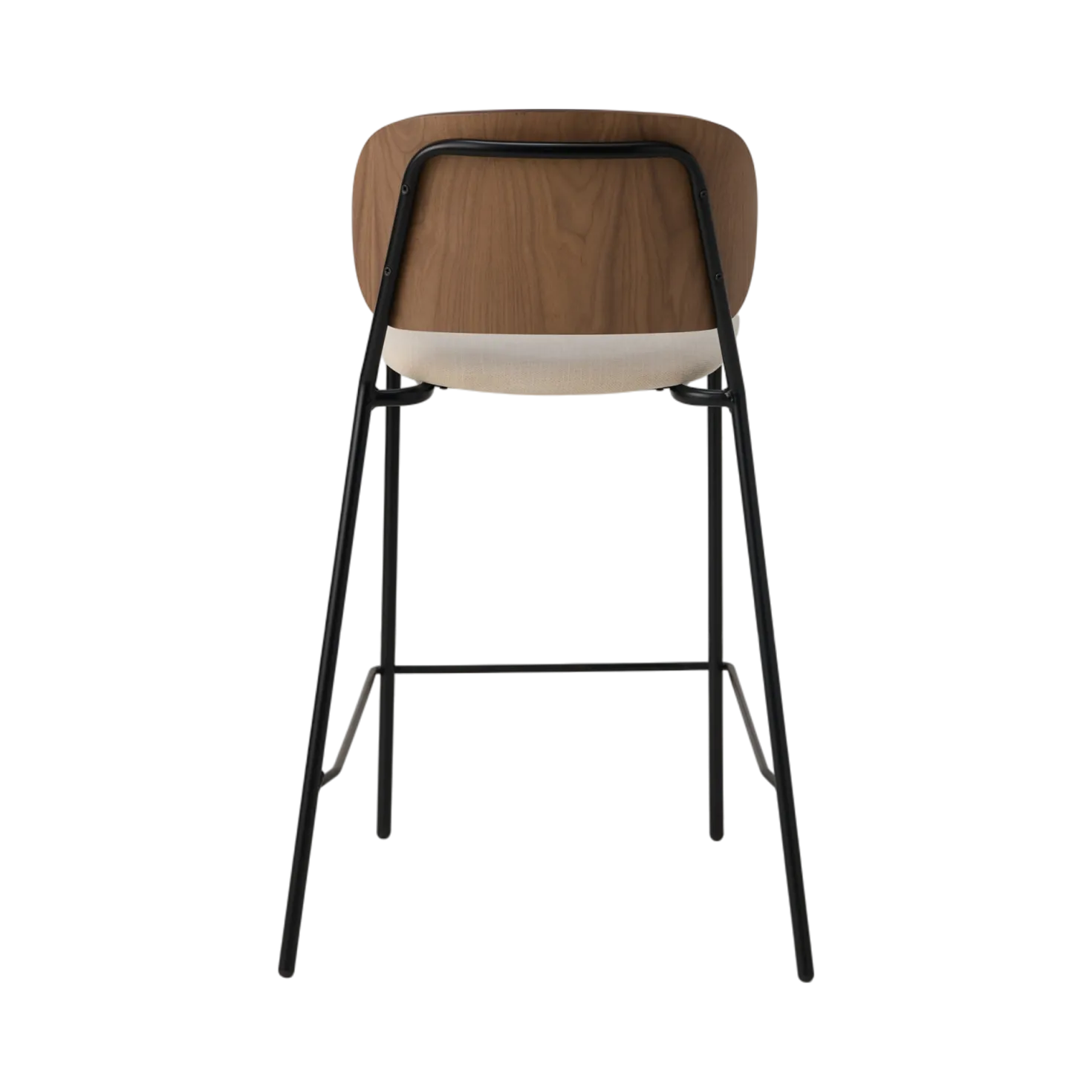 Chaise d'îlot 65 cm tissu et bois pieds métal Sofia