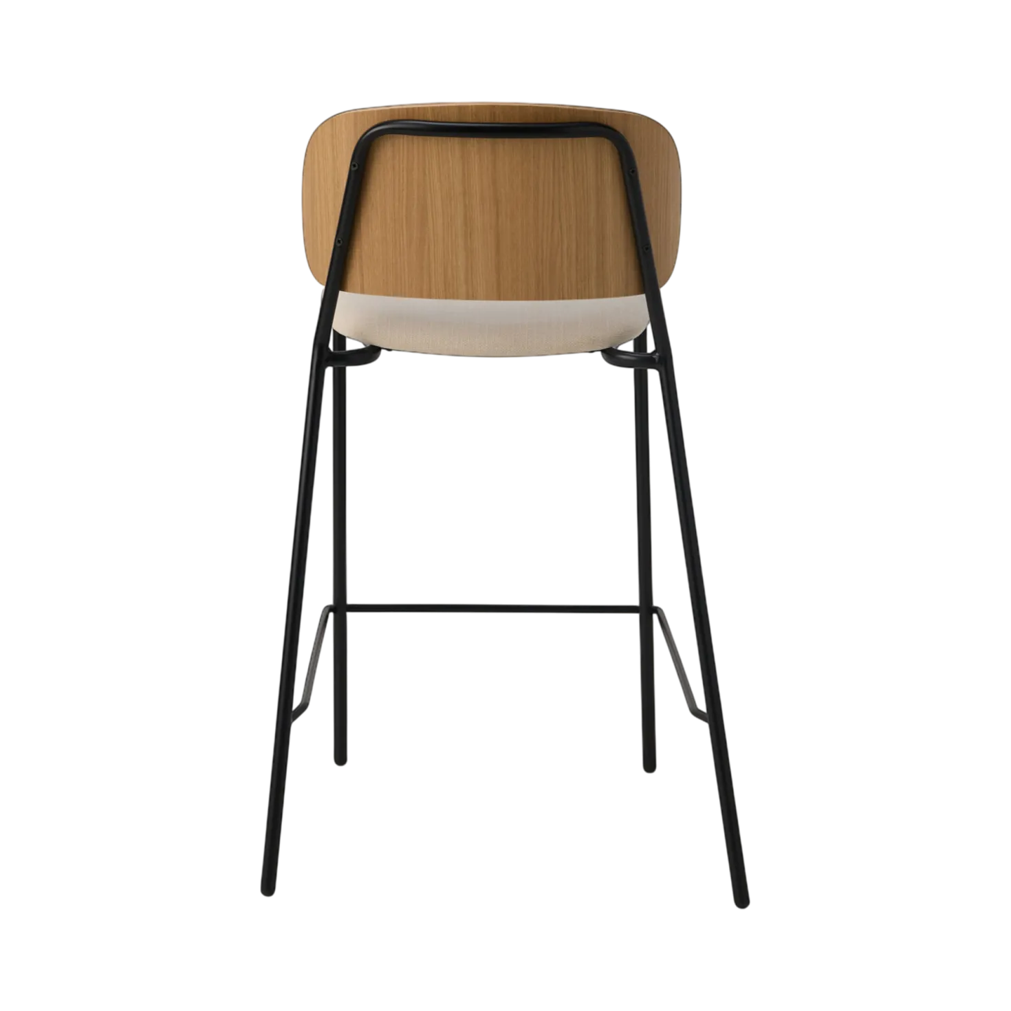 Chaise d'îlot 65 cm tissu et bois pieds métal Sofia