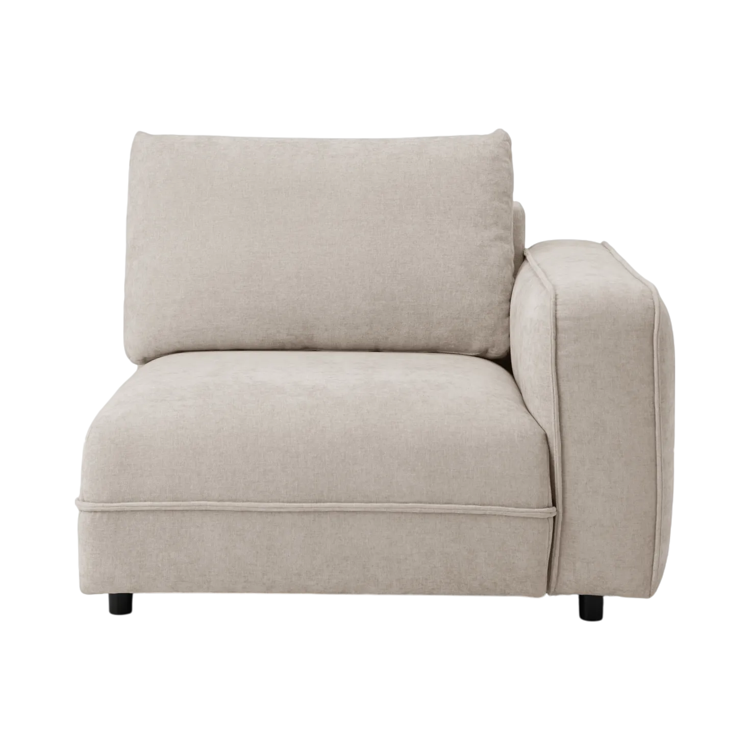 Chauffeuse avec accoudoir pour canapé modulable tissu Solenn