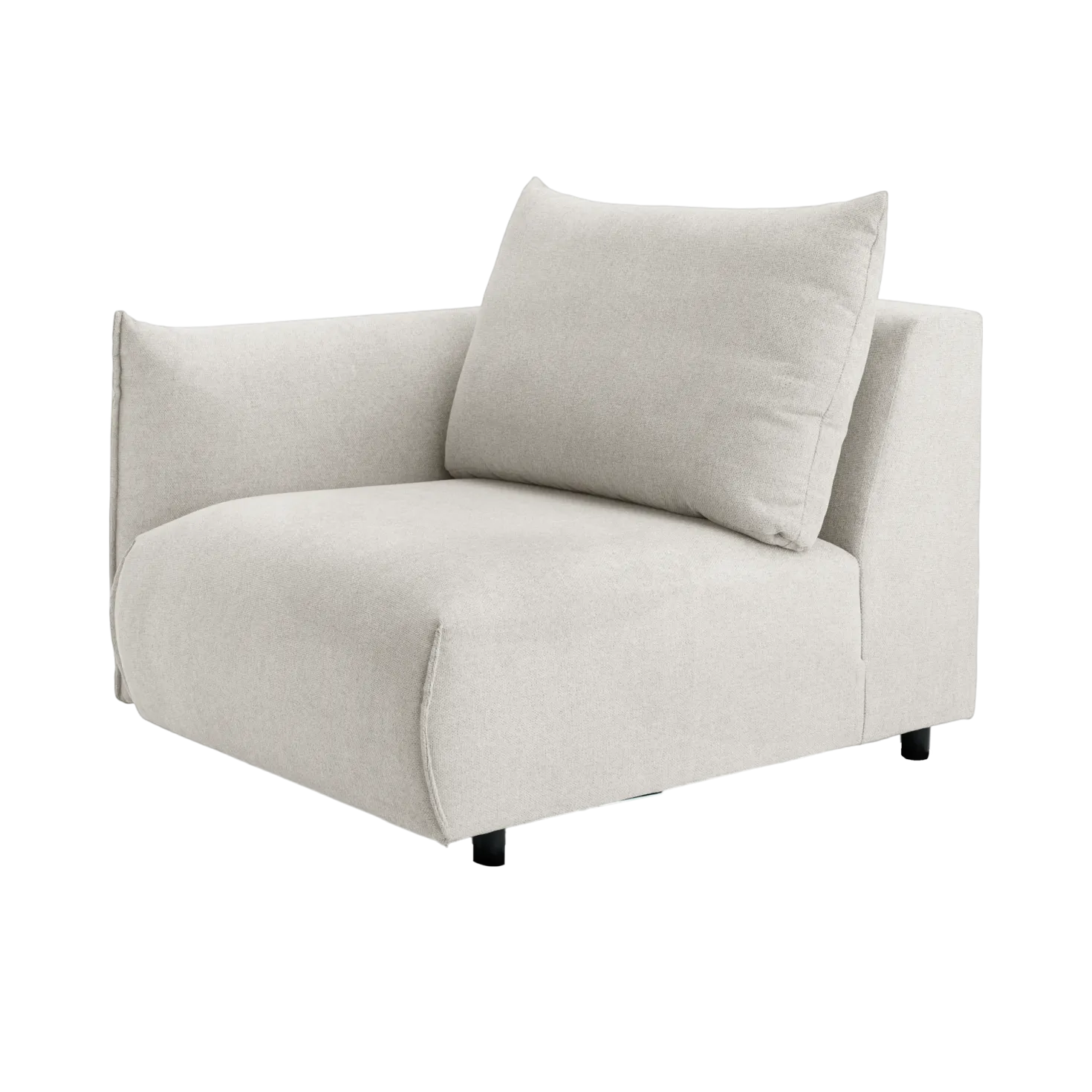 Chauffeuse avec accoudoir pour canapé modulable tissu Solal