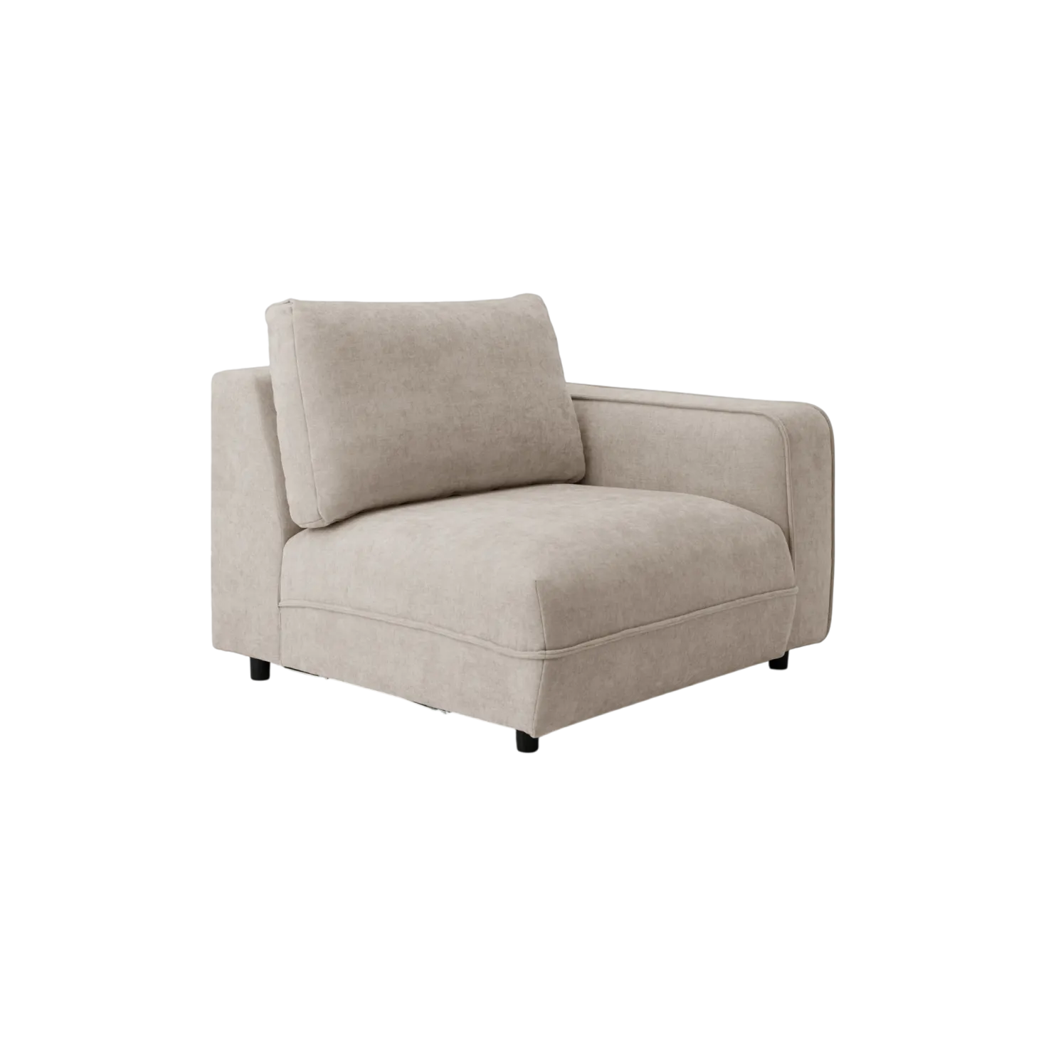 Chauffeuse avec accoudoir pour canapé modulable tissu Solenn