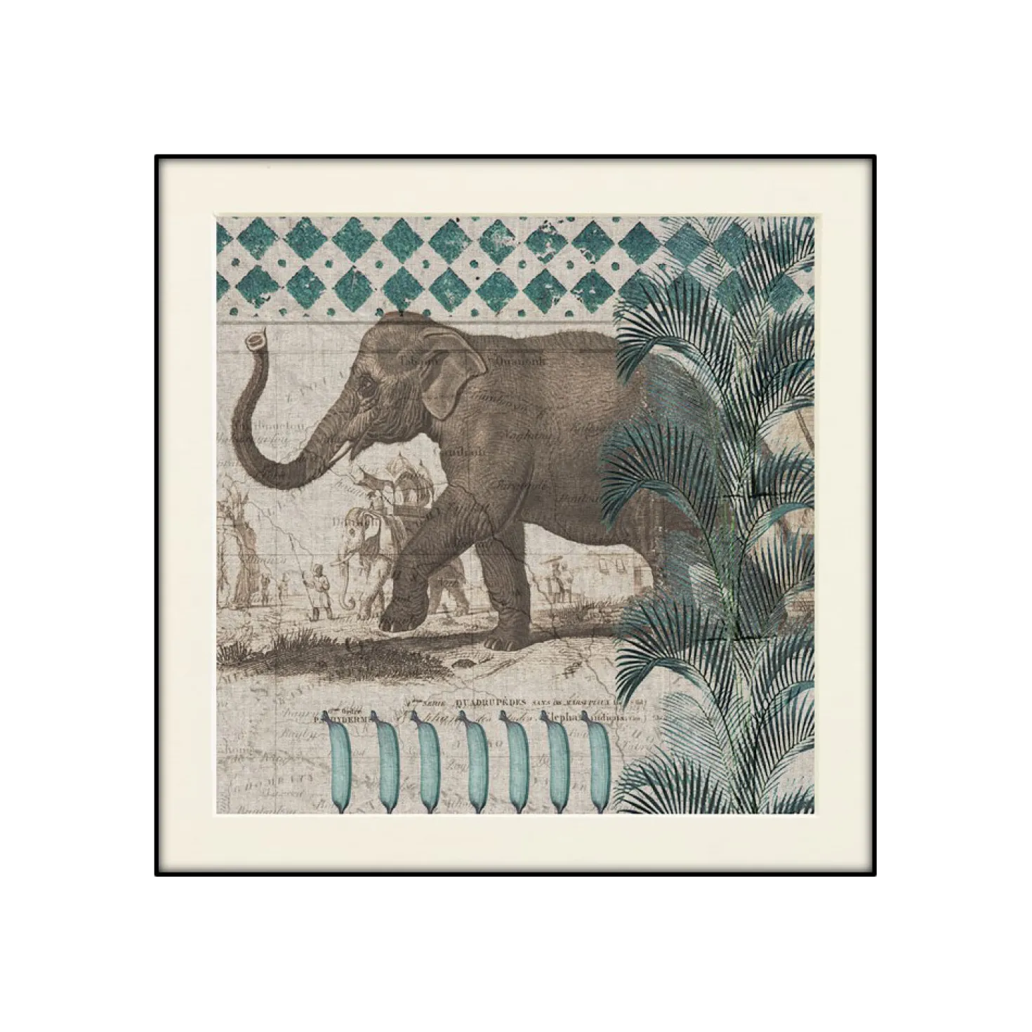 CM CREATION Tableau MC Jungle éléphant 60 x 60 cm