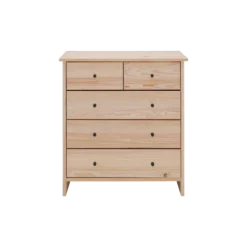 Commode bois massif 5 tiroirs Iris