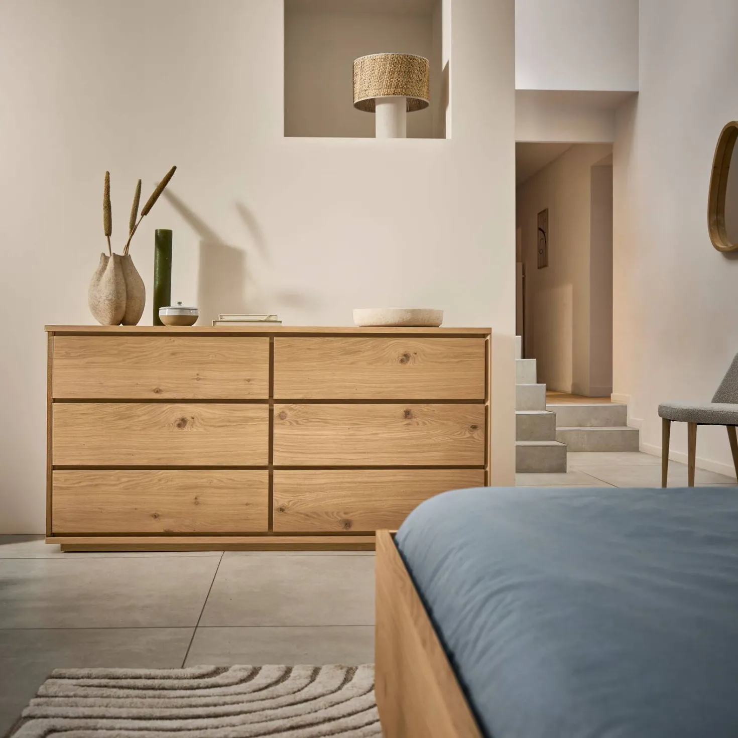 Commode 6 tiroirs bois Albin