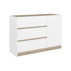 Commode 3 tiroirs décor bois Palerme