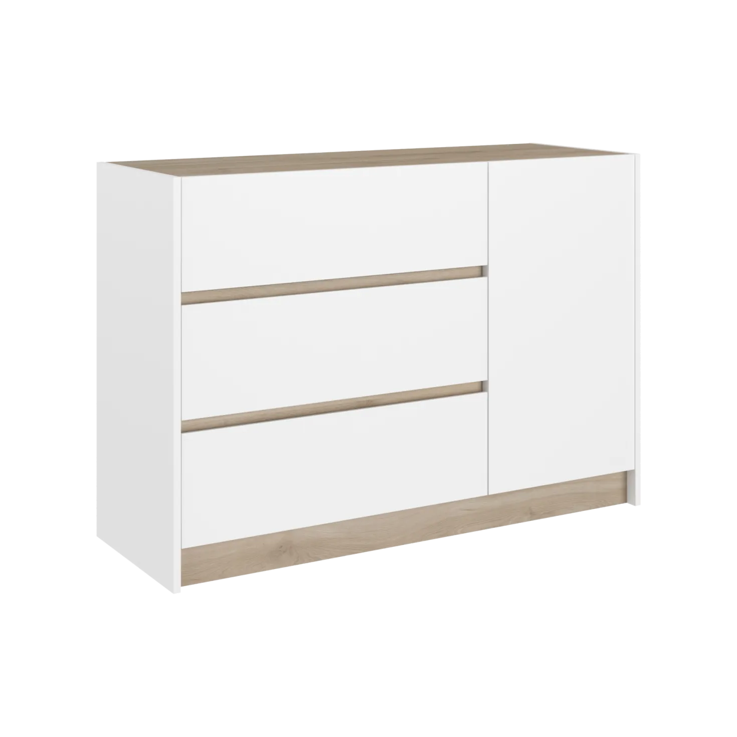 Commode 3 tiroirs décor bois Palerme