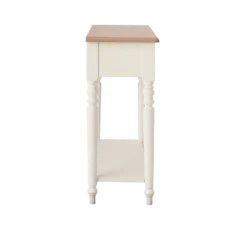 Console avec tiroir blanc et bois Apolline