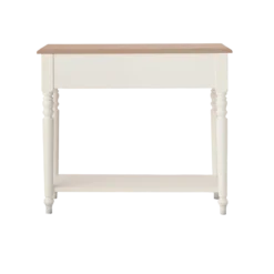 Console avec tiroir blanc et bois Apolline