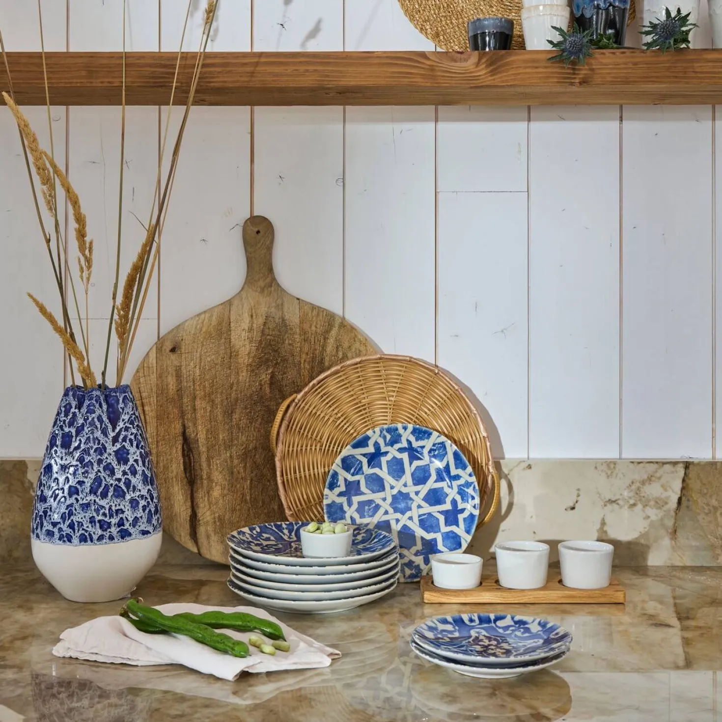 COSTA NOVA Lot de 6 Assiettes plates D22cm Algarve