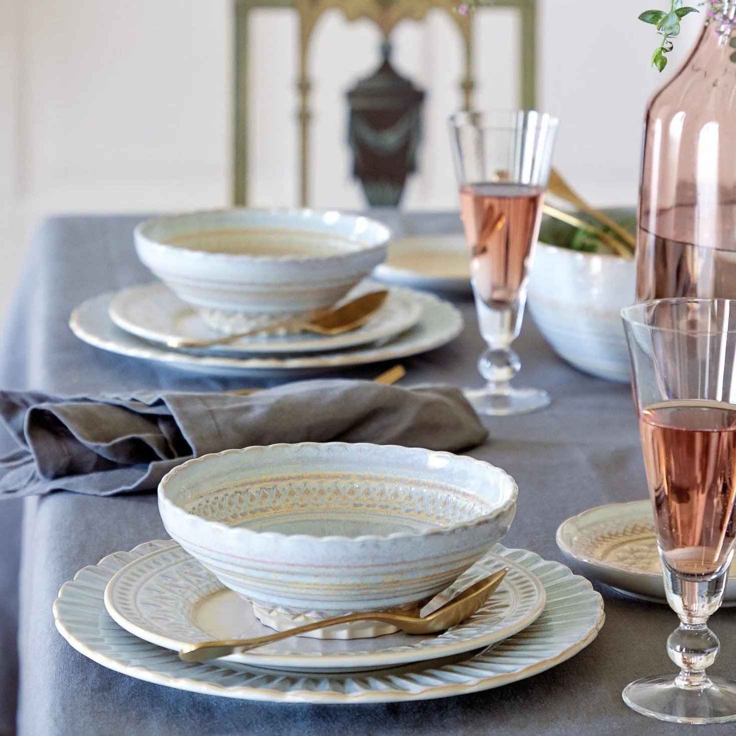 COSTA NOVA Lot de 6 assiettes plates D22 cm CRISTAL