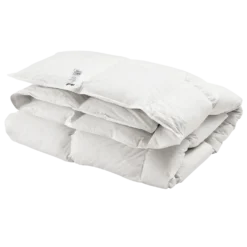 Couette chaude 70%plumettes de canard Argenté et enveloppe coton percale Carl