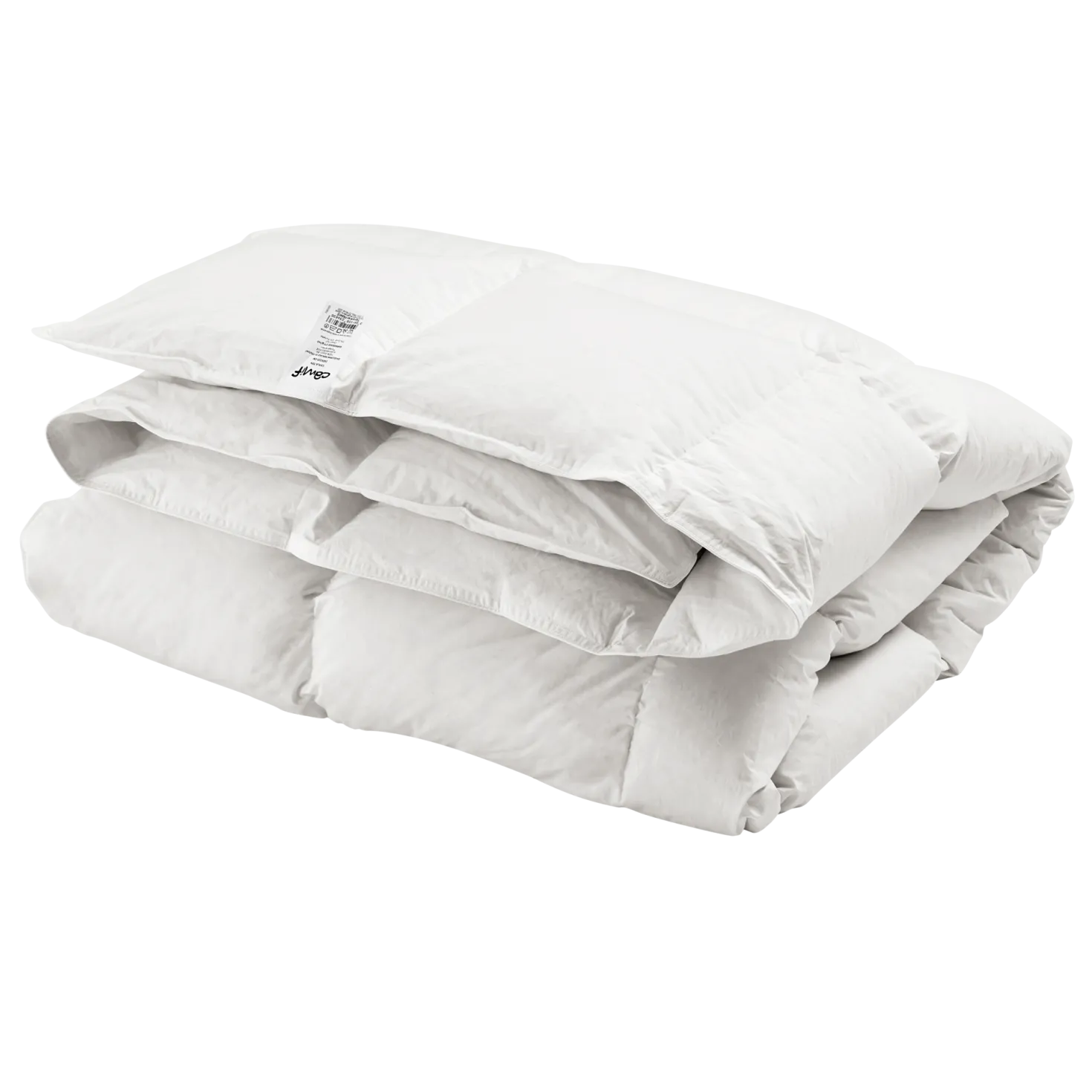 Couette chaude 70%plumettes de canard Argenté et enveloppe coton percale Carl