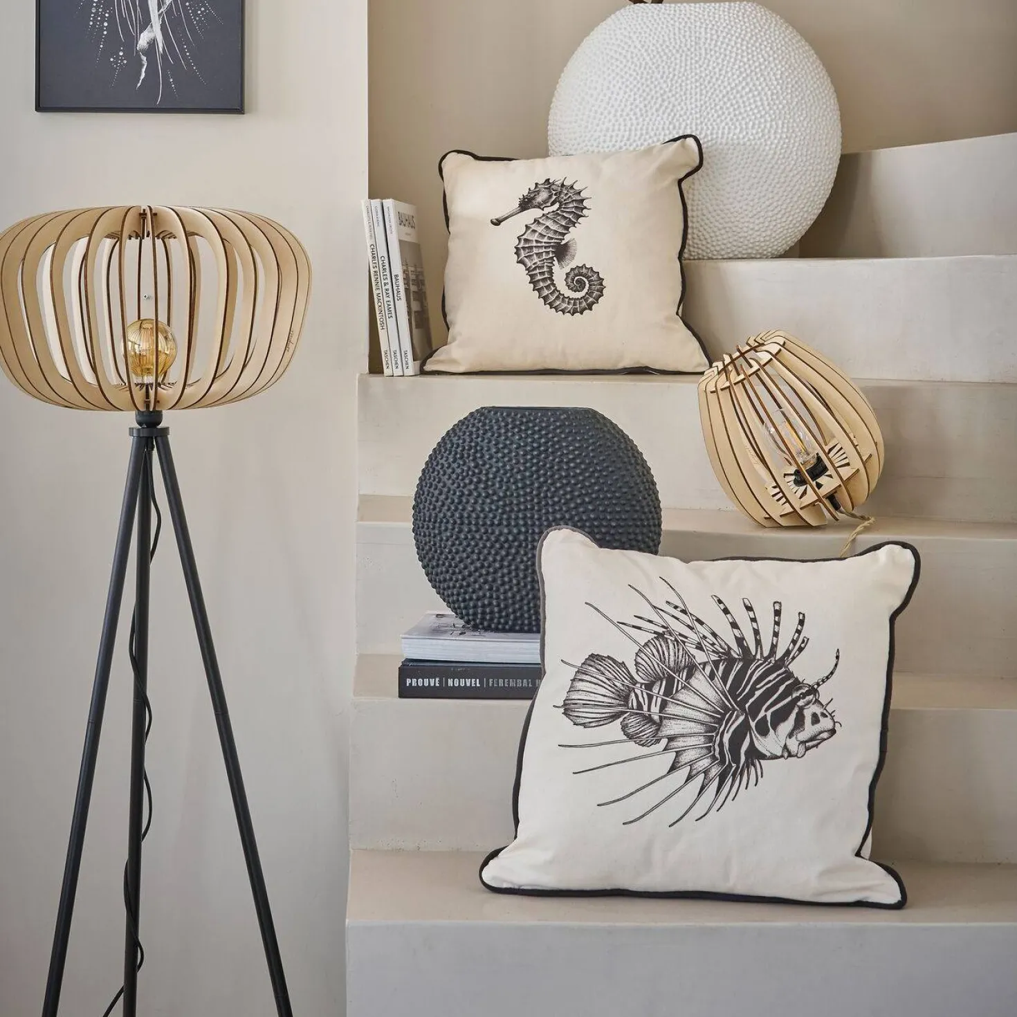 Coussin coton Hippocampe BY THE INK ©