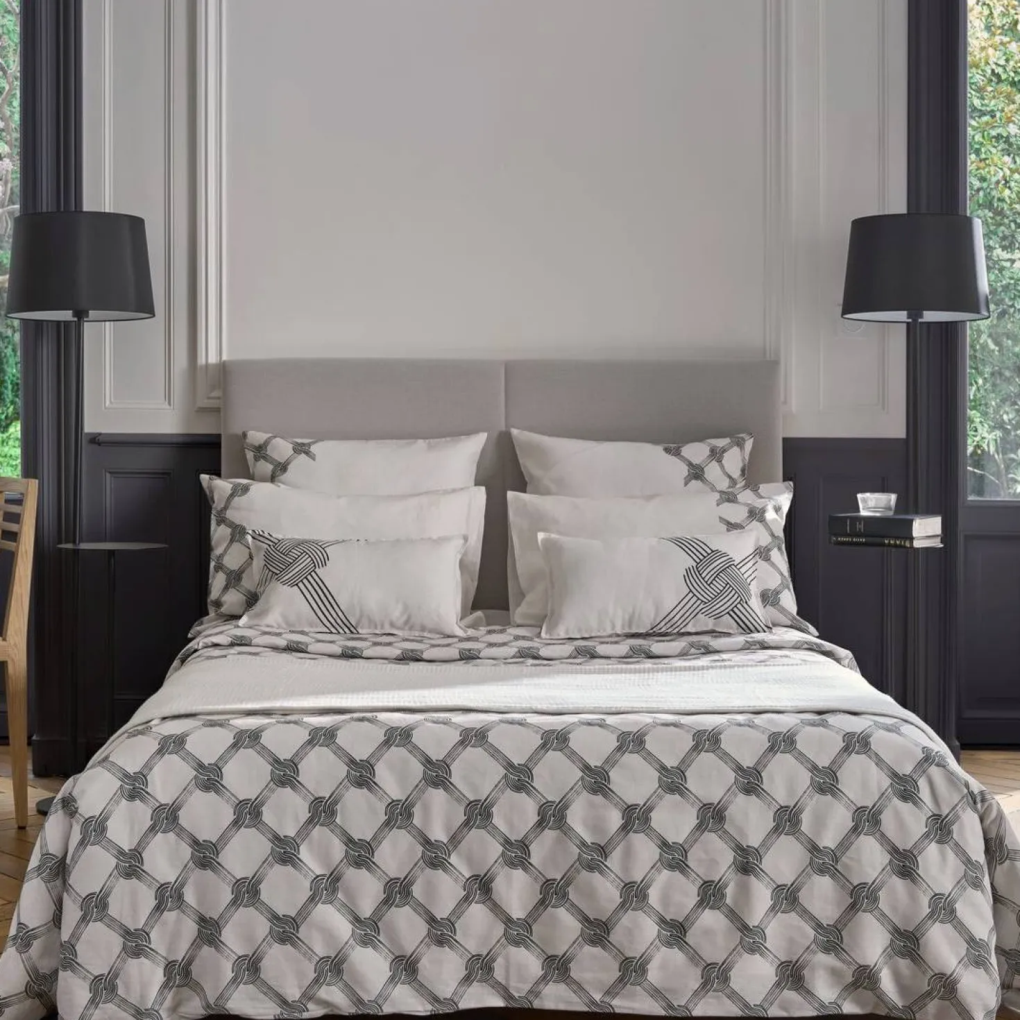 Coussin coton lin Nautique