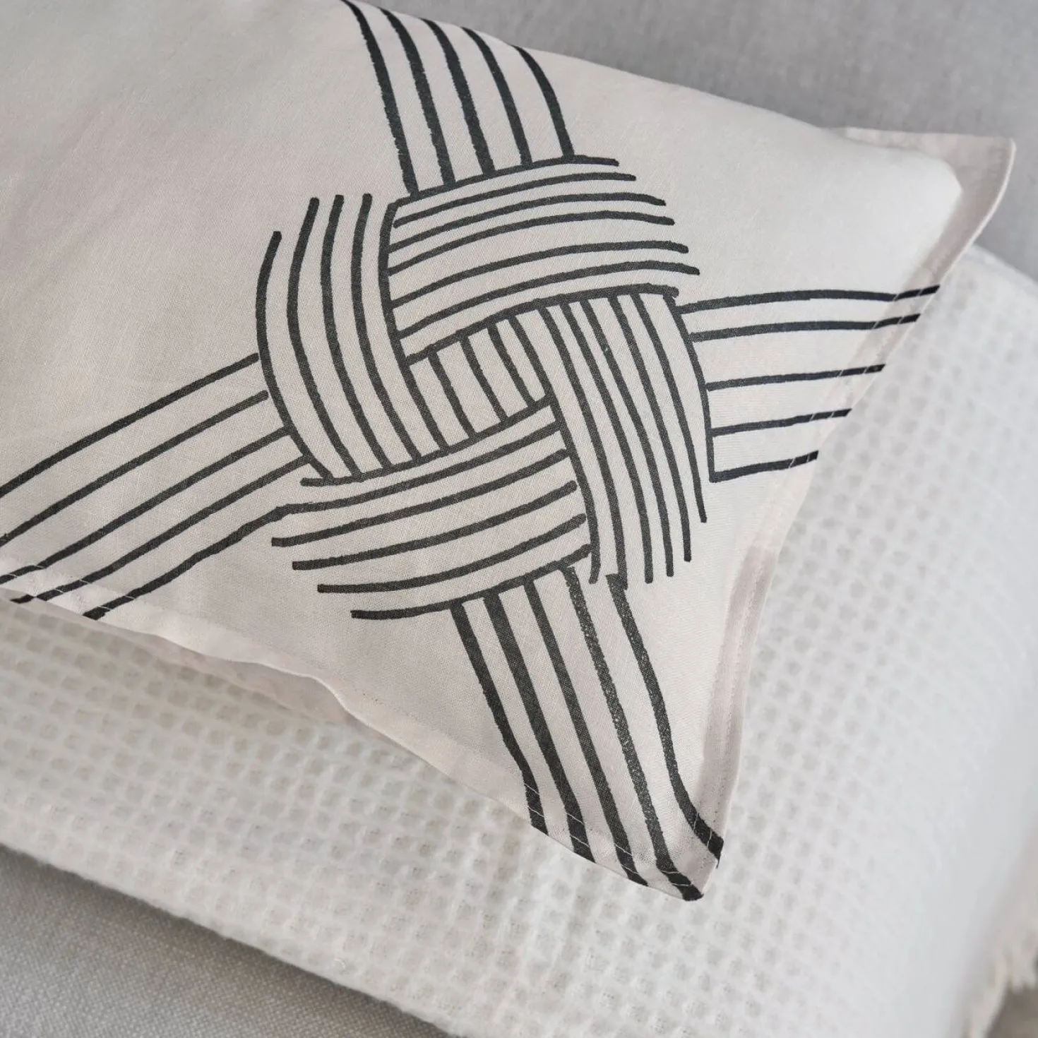 Coussin coton lin Nautique