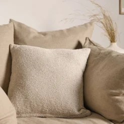 Coussin coton lin tramé Léon