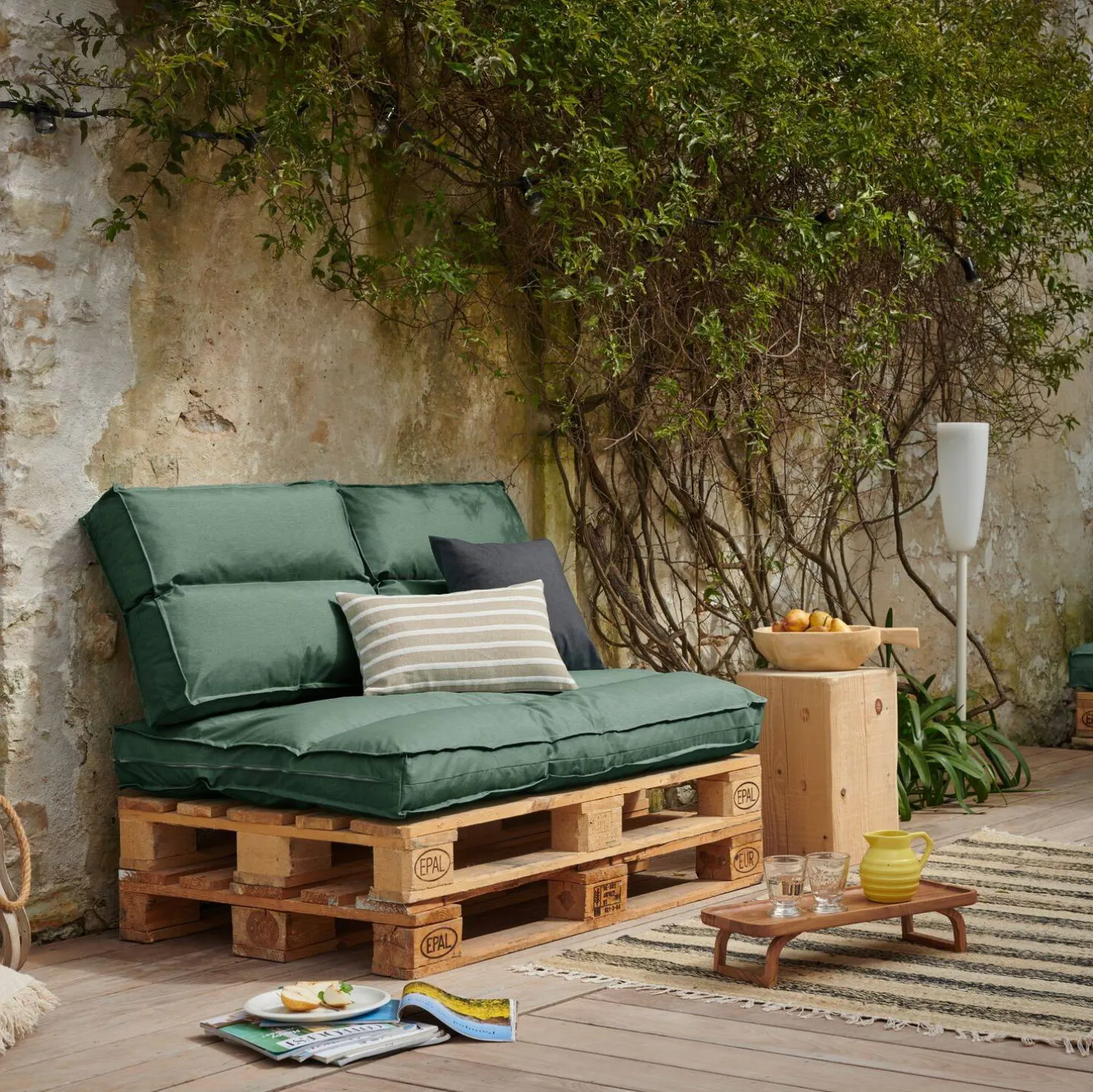 Coussin matelas palette recyclé Heva