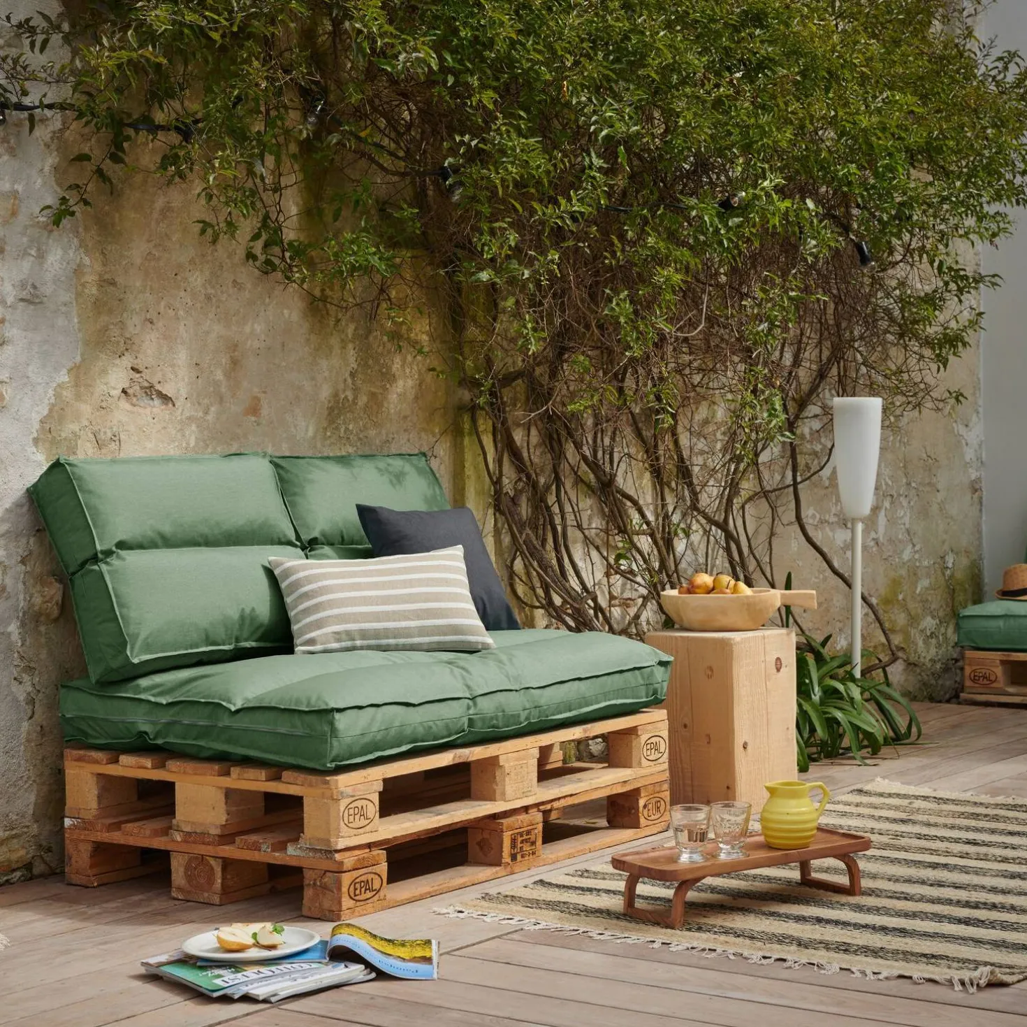 Coussin matelas palette recyclé Heva