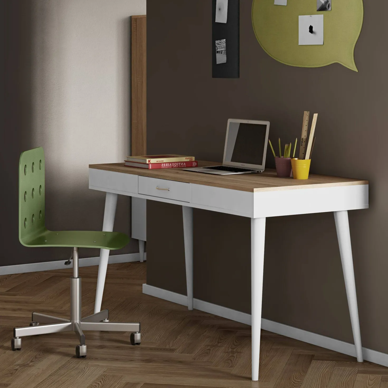 C.PRO PAR CAMIF Bureau bois 1 tiroir Horizon