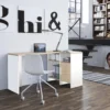 C.PRO PAR CAMIF Bureau d'angle Garry Blanc