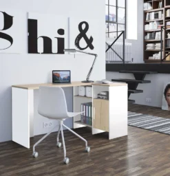 C.PRO PAR CAMIF Bureau d'angle Garry Blanc