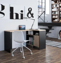C.PRO PAR CAMIF Bureau d'angle Garry noir