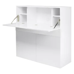 C.PRO PAR CAMIF Bureau secrétaire bois 1 tiroir 3 portes Tim