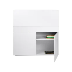 C.PRO PAR CAMIF Bureau secrétaire bois 1 tiroir 3 portes Tim