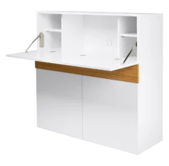 C.PRO PAR CAMIF Bureau secrétaire bois 1 tiroir 3 portes Tim