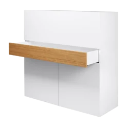 C.PRO PAR CAMIF Bureau secrétaire bois 1 tiroir 3 portes Tim