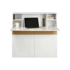 C.PRO PAR CAMIF Bureau secrétaire bois 1 tiroir 3 portes Tim