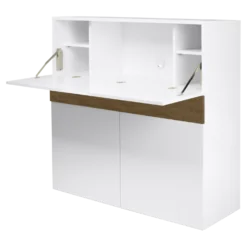 C.PRO PAR CAMIF Bureau secrétaire bois 1 tiroir 3 portes Tim