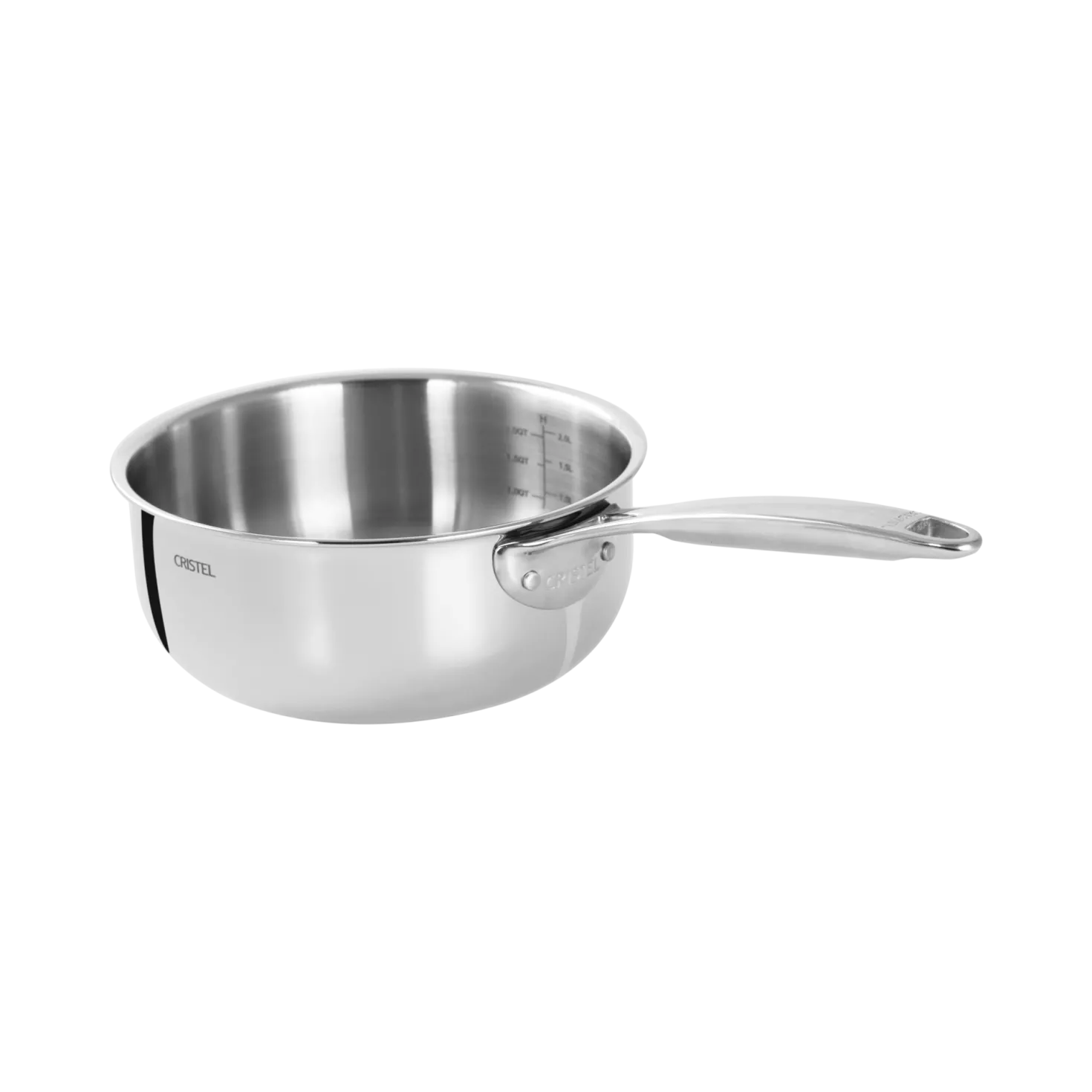 CRISTEL Casserole inox 5-ply poignée fixe inox CASTEL PRO