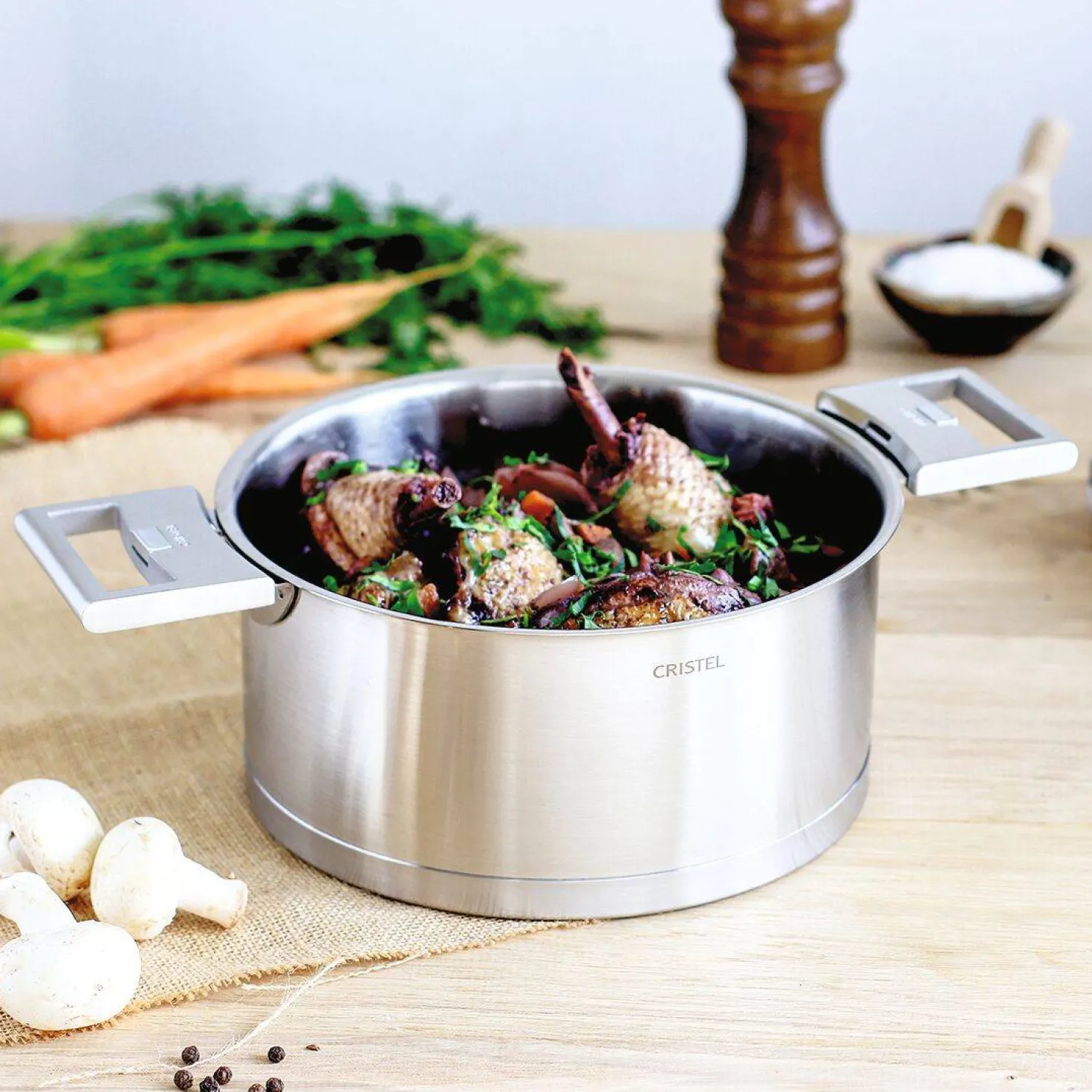 CRISTEL Casserole inox Strate amovible - 18 cm