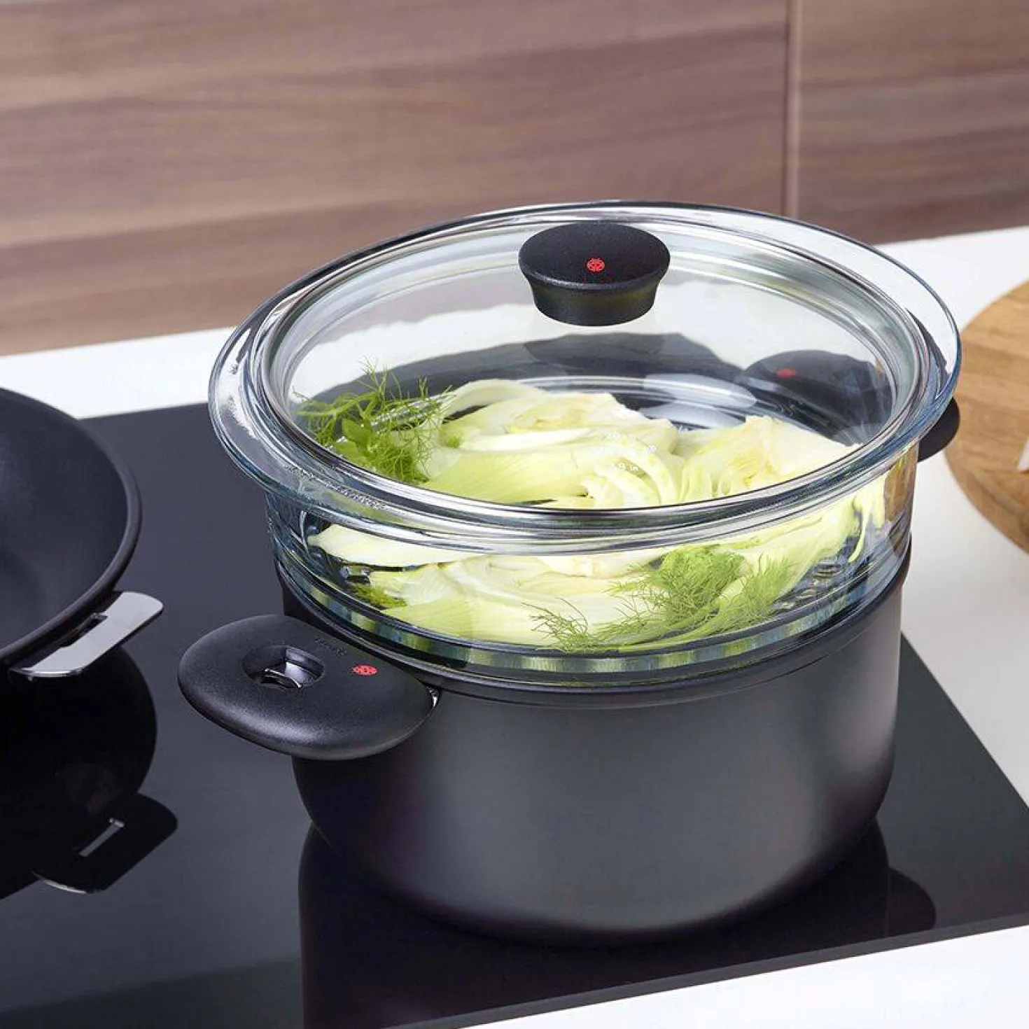 CRISTEL Cuit vapeur verre 24 cm avec couvercle Cookway