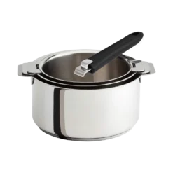 CRISTEL Set 3 casseroles Mutine avec poignée amovible noire