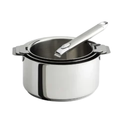 CRISTEL Set de 3 casseroles inox MUTINE amovible 16/18/20cm + 1 poignée inox Zénith 2