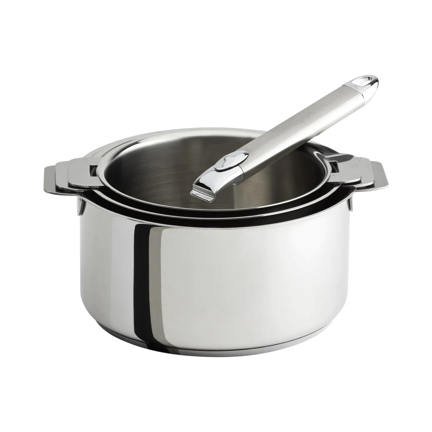 CRISTEL Set de 3 casseroles inox MUTINE amovible 16/18/20cm + 1 poignée inox Zénith 2