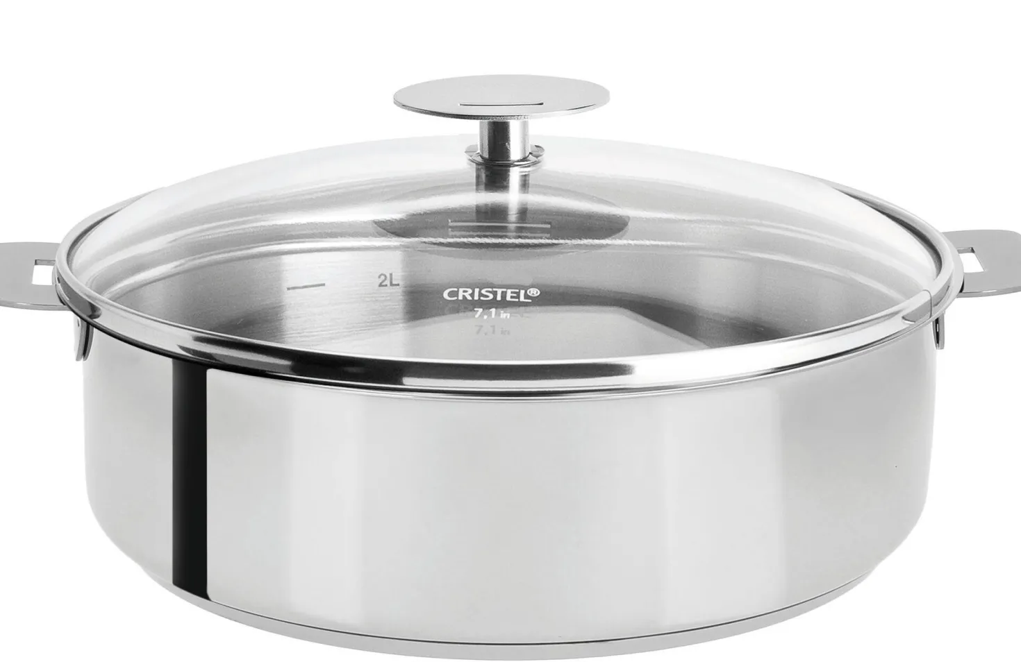 CRISTEL Set sauteuse 24 cm avec couvercle et poignée noire Mutine Amovible