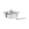 CRISTEL Set Sauteuse inox 24 cm MUTINE amovible + 1 couvercle verre PLATINE + 1 Poignée inox ZENITH 2