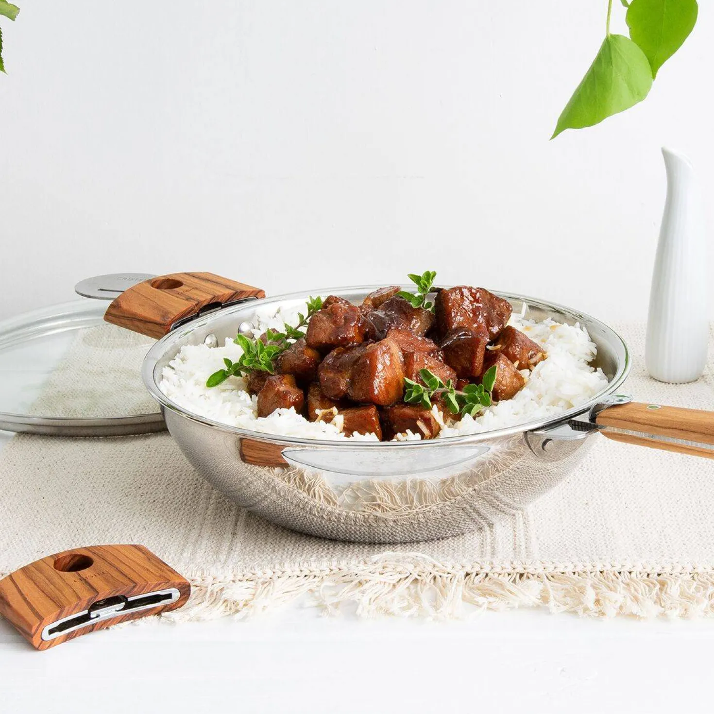 CRISTEL Wok inox 28 cm Casteline amovible