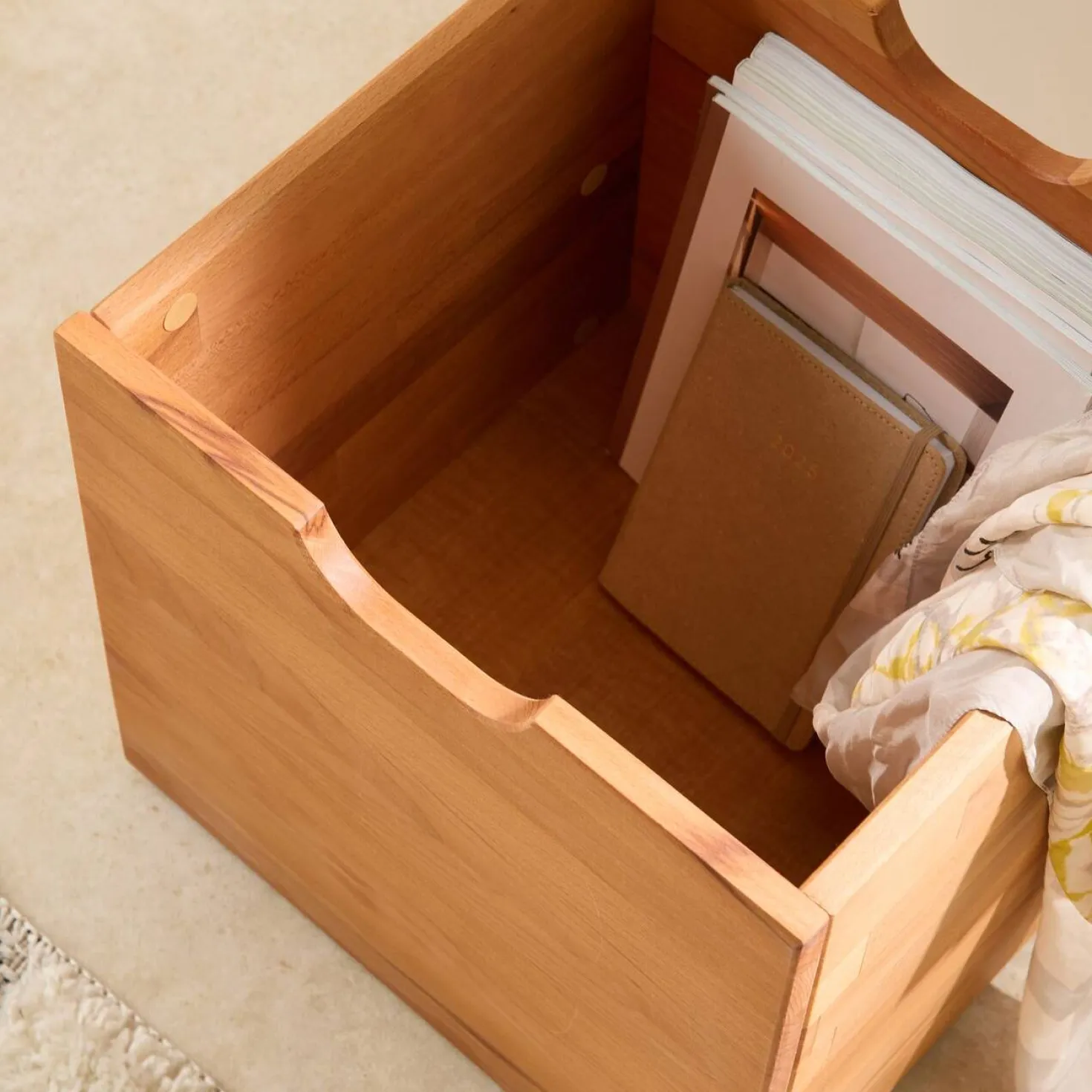 Cube de rangement bois massif Cyriel