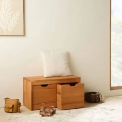 Cube de rangement bois massif Cyriel