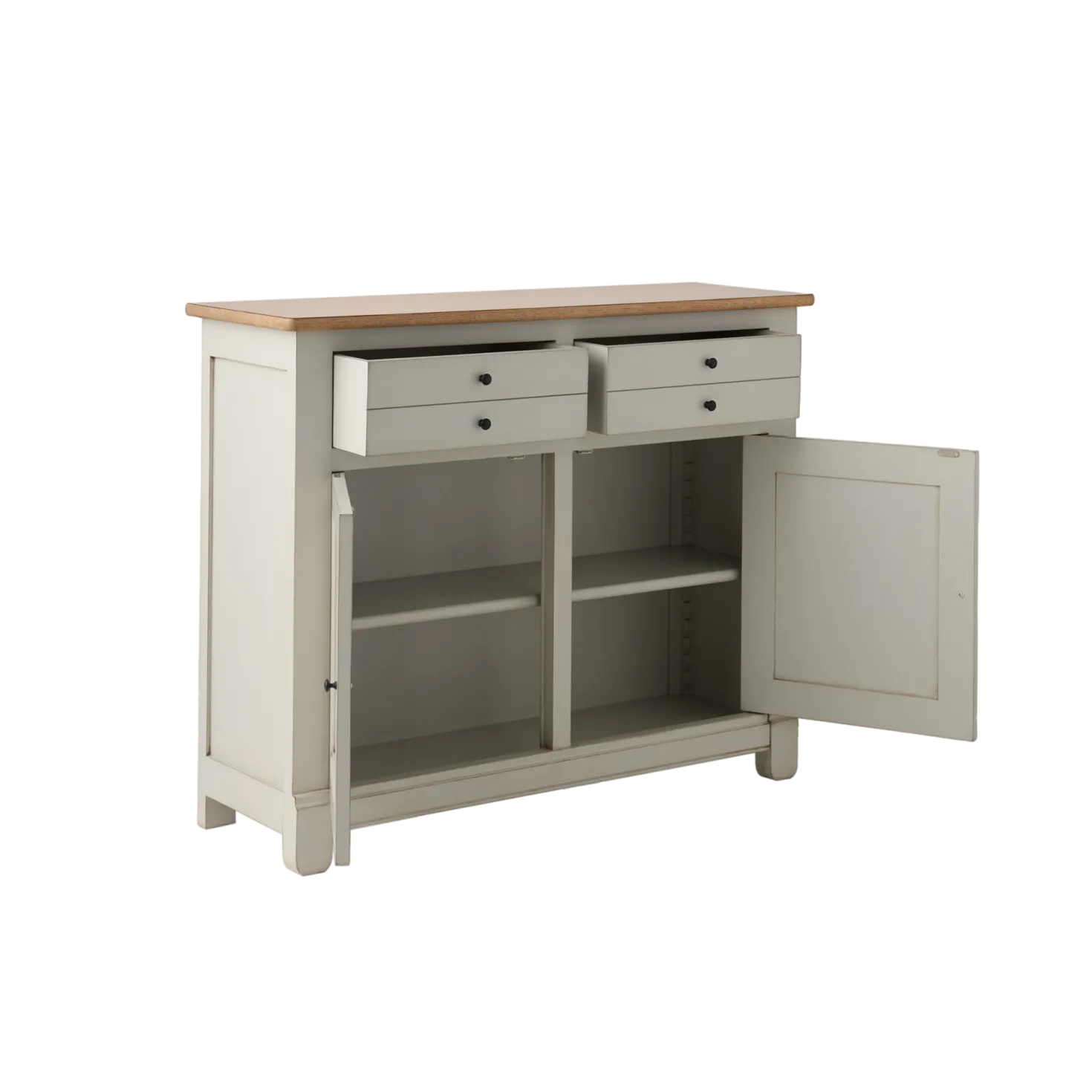 Desserte bois massif 2 portes 2 tiroirs 115 cm Embellie