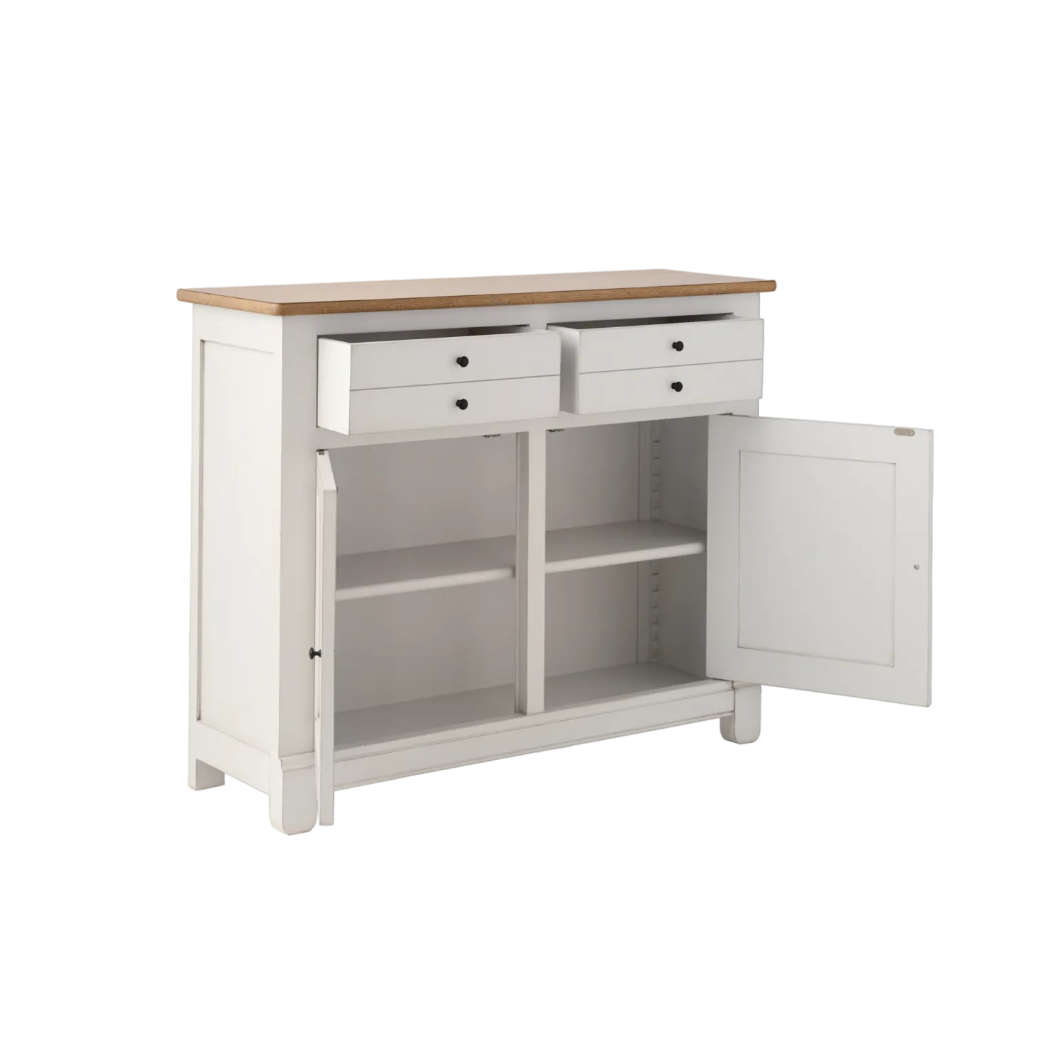 Desserte bois massif 2 portes 2 tiroirs 115 cm Embellie