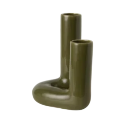 Double soliflore céramique kaki 27 cm Shilo