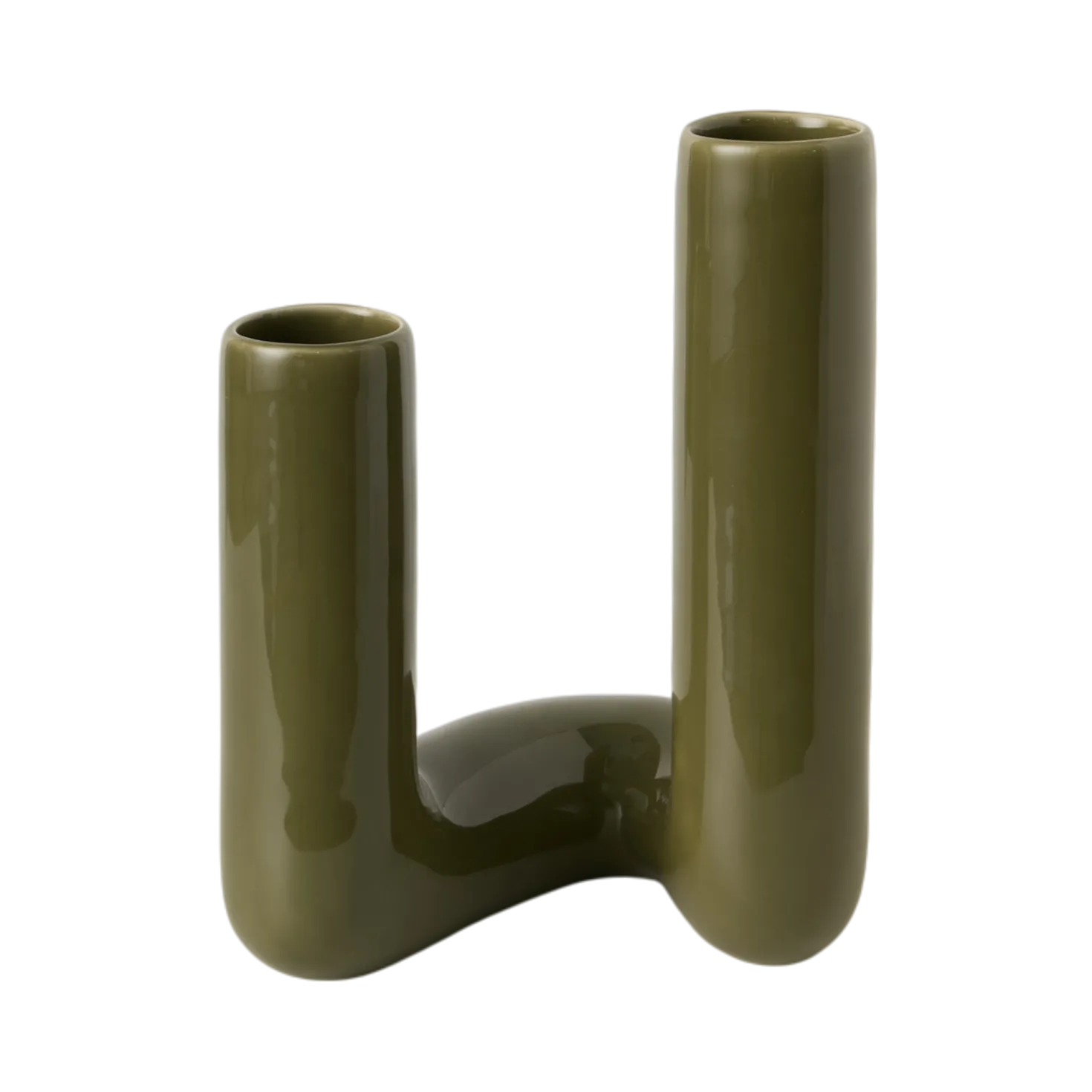 Double soliflore céramique kaki 27 cm Shilo